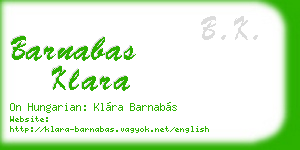 barnabas klara business card
