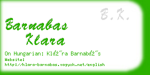 barnabas klara business card